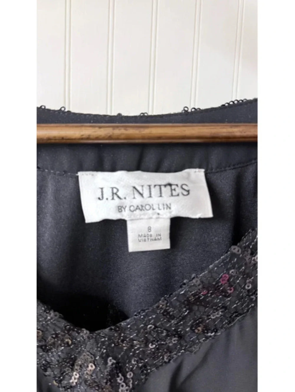 J.R. Nites cocktail dress black chiffon overlay ruffle Y2K vintage new
